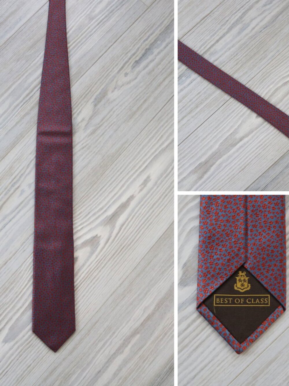 Robert Talbott Silk Tie Terracotta Floral Print W 3" L 60" Best of Class Formal